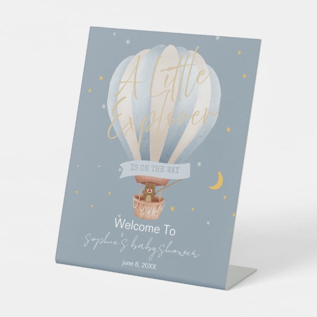A Little Explorer Hot Air Balloon Welcome  Sockelschild (Vorderseite)