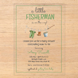 A Little Fisherman Acrylic Baby Shower Invitation Acryleinladungen
