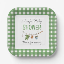 A Little Fisherman Baby Shower Square Pappteller