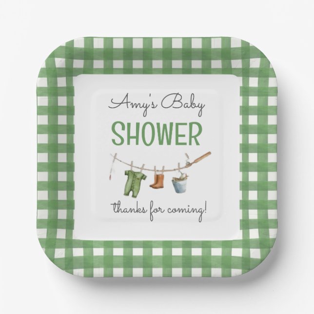 A Little Fisherman Baby Shower Square Pappteller (Vorderseite)
