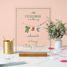 A Little Fisherman Baby Shower Welcome Acrylschild