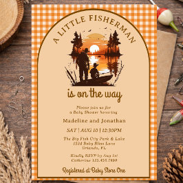 A Little Fisherman Is on the Way Boy Baby Shower Einladung