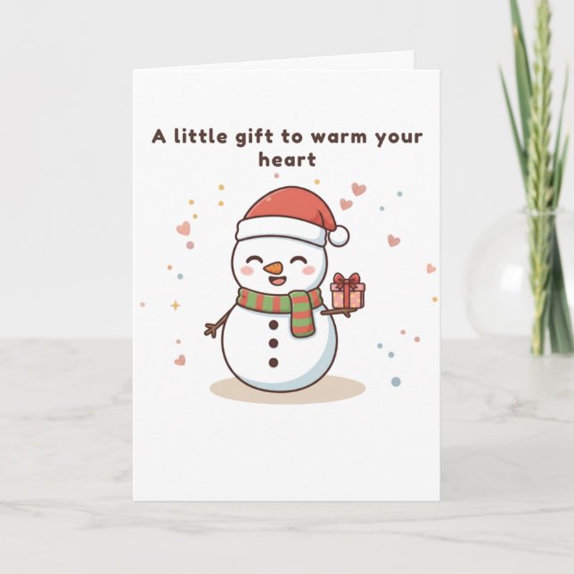 A Little Gift to Warm Your Heart Cute Card Karte (Vorderseite)