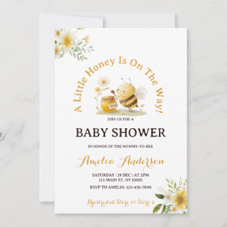 A Little Honey Bee Gender Neutral Baby Shower Einladung