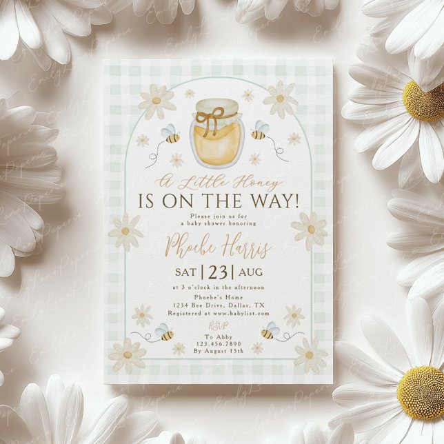A Little Honey is on the Way Baby Shower  Einladung (Von Creator hochgeladen)