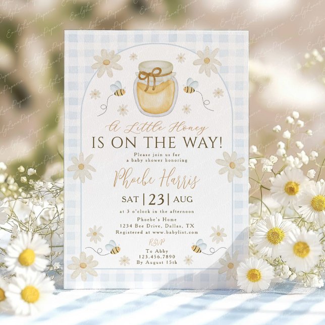 A Little Honey is on the Way Baby Shower  Einladung (Von Creator hochgeladen)