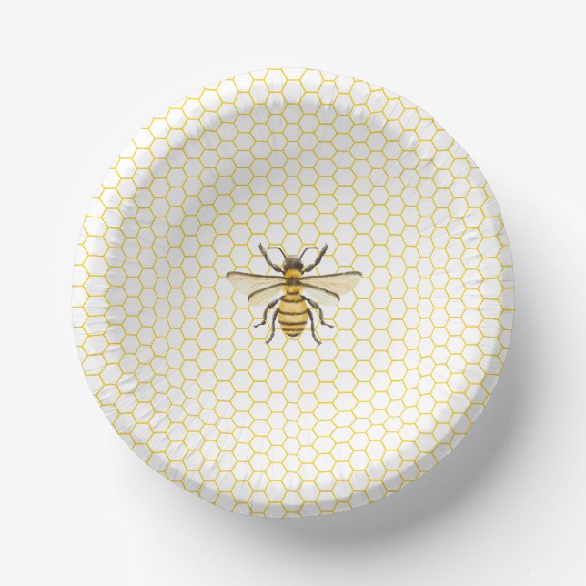 A little Honey Is On The Way Baby Shower Pappteller (Vorderseite)