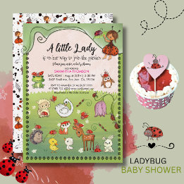 A Little Lady is on Her Way Ladybug Garden Einladung