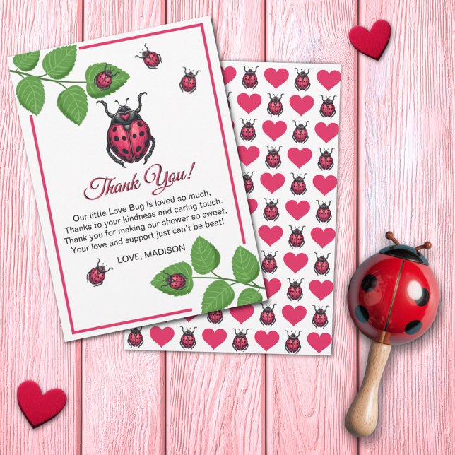 A Little Love Bug Is On The Way Ladybug Dankeskarte (Von Creator hochgeladen)