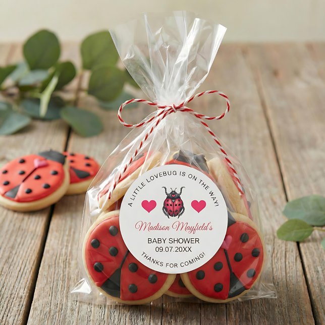 A Little Love Bug Is On The Way Ladybug Runder Aufkleber (Von Creator hochgeladen)
