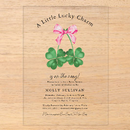 A Little Lucky Charm Shamrock Coquette Bow  Acryleinladungen