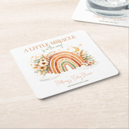 A Little Miracle Rainbow Baby Shower  Rechteckiger Pappuntersetzer