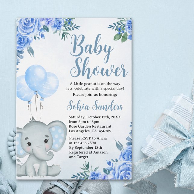 A Little Peanut is on the Way, Baby Shower Boy Einladung (Von Creator hochgeladen)