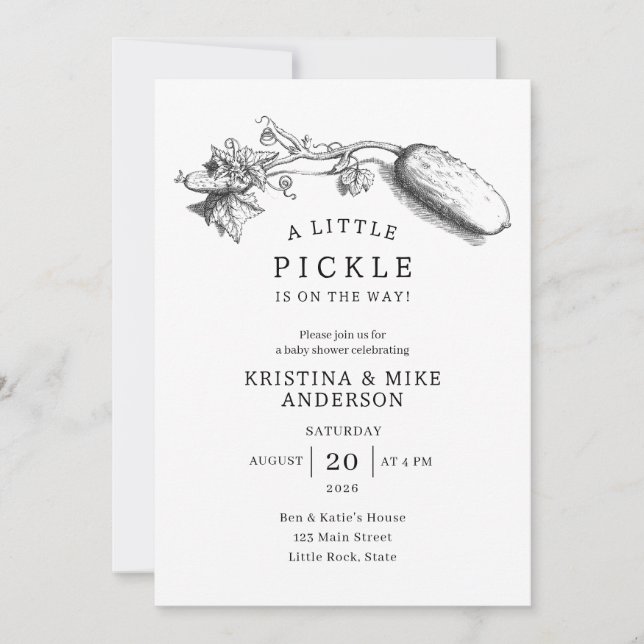 A Little Pickle Gender Neutral Baby Shower Einladung (Vorderseite)