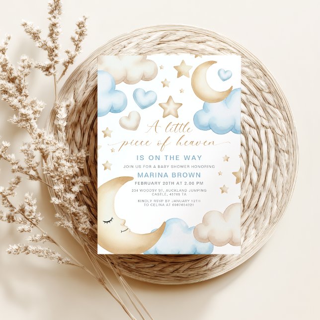 A little piece of heaven is on the way baby shower einladung (a little piece of heaven baby shower invite)