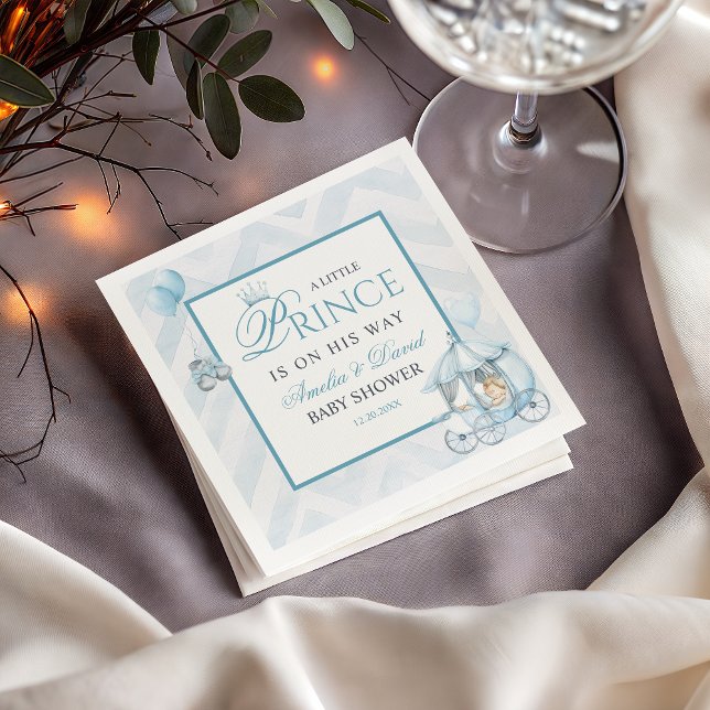 A Little Prince Baby Shower Pale Blue Watercolor Serviette (Von Creator hochgeladen)