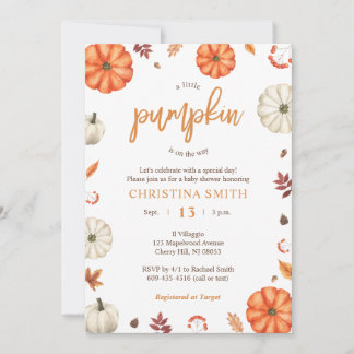 A Little Pumpkin Baby Shower Invitations
