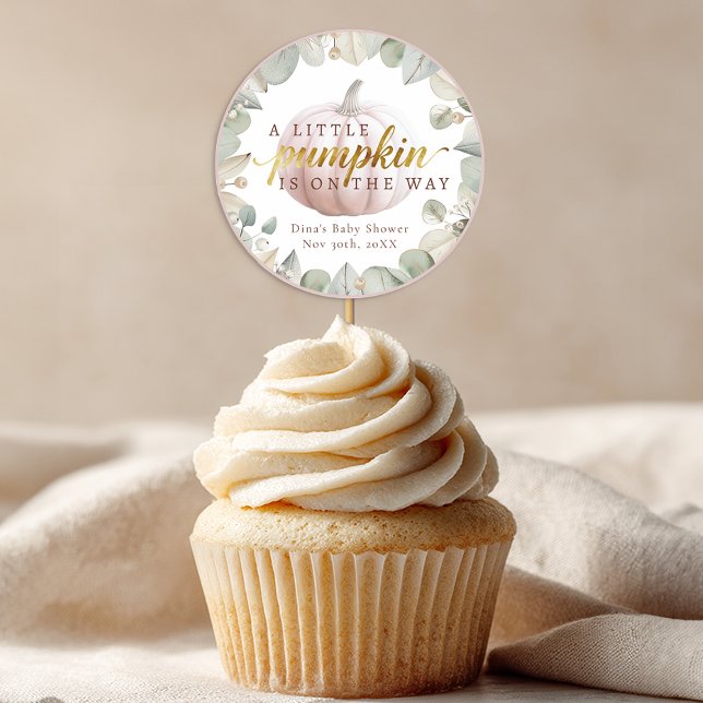A Little Pumpkin Blush Fall Baby Shower Favor Stic Runder Aufkleber (Baby Shower Favor Sticker)