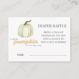 A Little Pumpkin Diaper Raffle Ticket  Begleitkarte