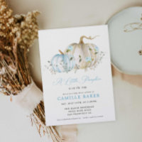 A Little Pumpkin Fall Boy Baby Shower Invitation