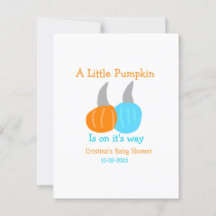 A little pumpkin is on it's way baby shower orange