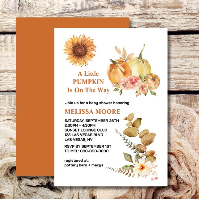 A little pumpkin is on the way baby shower einladung (Von Creator hochgeladen)