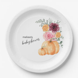 A little pumpkin is on the way baby shower  pappteller