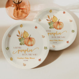A Little Pumpkin Is On The Way! Baby Shower Pappteller
