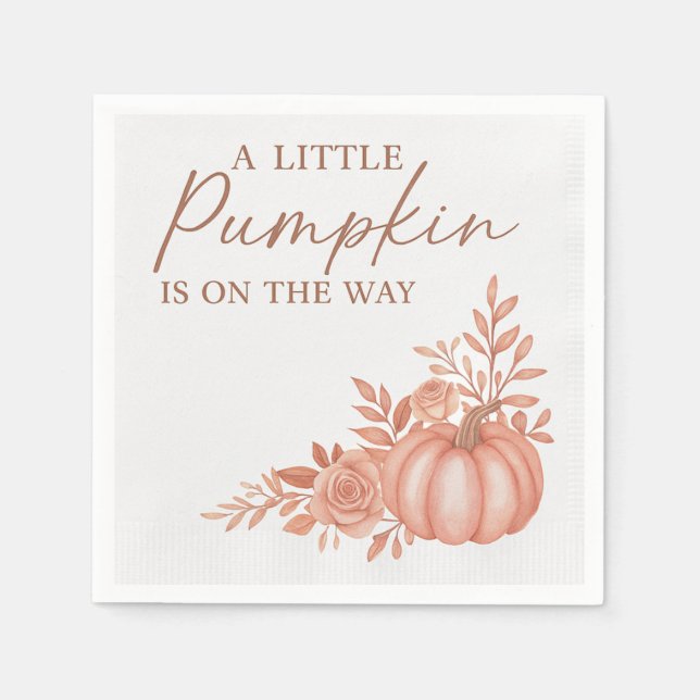 A Little Pumpkin  Is On The Way Cocktail Napkins Serviette (Vorderseite)
