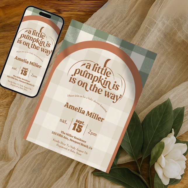 A Little Pumpkin Is On The Way Fall Baby Shower Einladung (Von Creator hochgeladen)