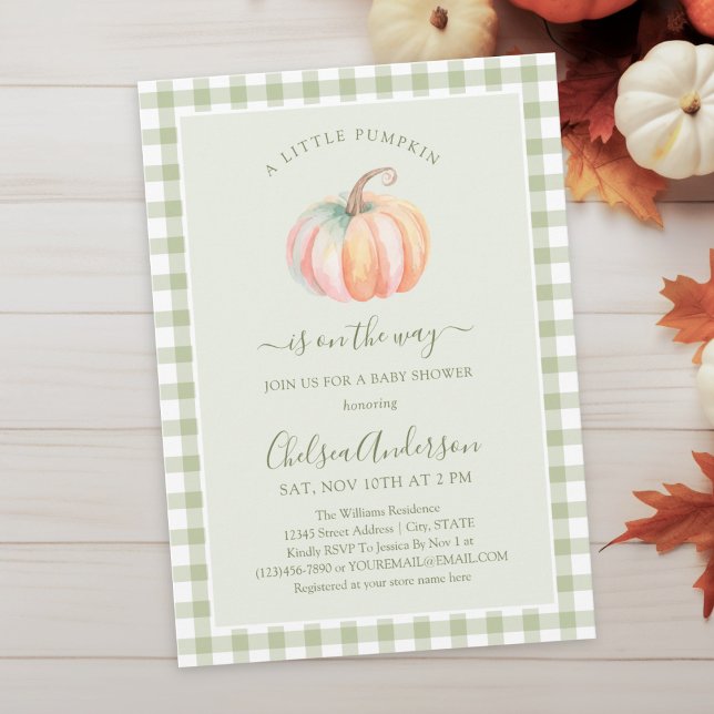 A Little Pumpkin is On The Way Fall Baby Shower Einladung (Von Creator hochgeladen)