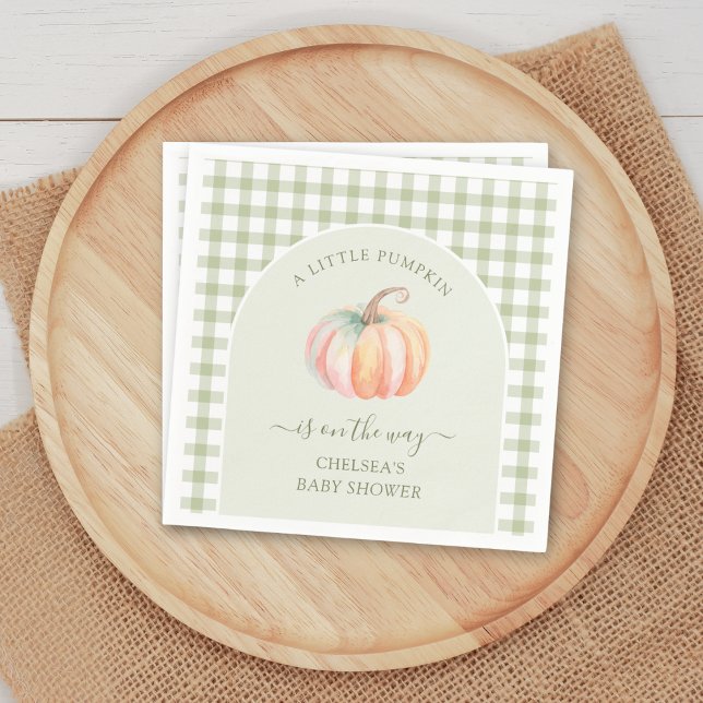 A Little Pumpkin is On The Way Fall Baby Shower Serviette (Von Creator hochgeladen)