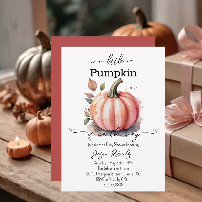 A Little Pumpkin Pink Baby Shower Invitation Einladung (Von Creator hochgeladen)