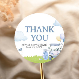 A Little Putter Golf Baby Shower Runder Aufkleber