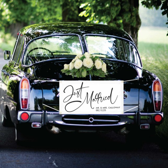 A Little Retro Just Married Car Banner (Von Creator hochgeladen)
