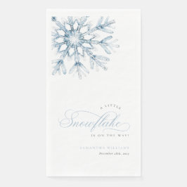 A Little Snowflake Blue Baby Shower Serviette