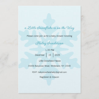 A Little Snowflake is on the Way Invitation, Baby  Einladung
