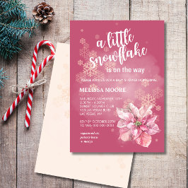 A Little snowflake pink snowflake pink poinsettia Einladung