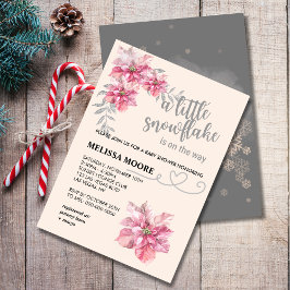 A Little snowflake pink snowflake pink poinsettia Einladung
