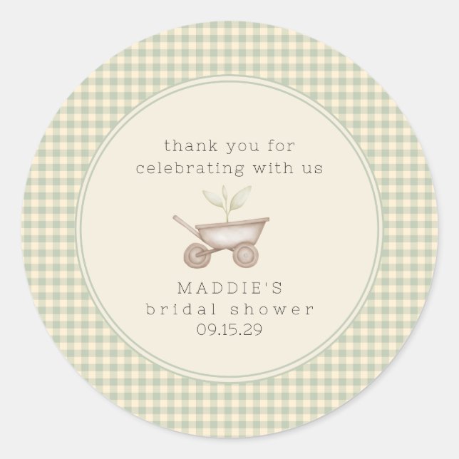 A Little Sprout is on the Way Baby Shower  Runder Aufkleber (Vorderseite)