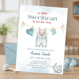 A little sweetheart Blue Boy Baby shower Einladung