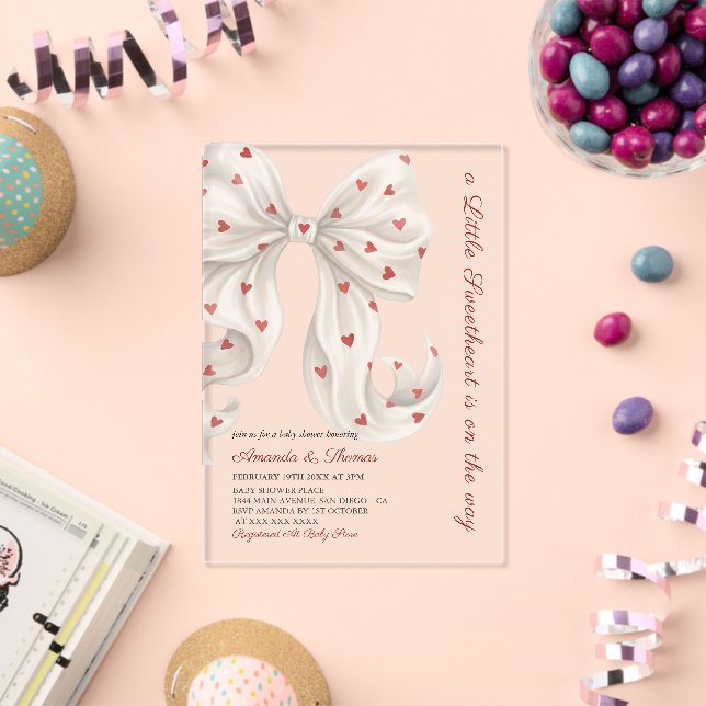 A Little sweetheart Gender Neutral Baby Shower Acryleinladungen (Insitu (Feier))