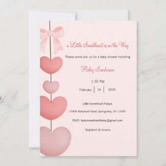 A Little Sweetheart is on the Way Invitation Einladung