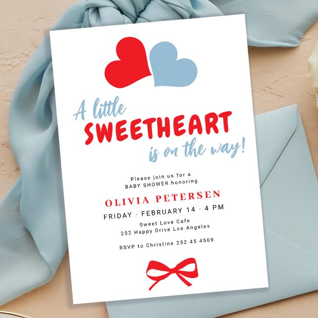 A little sweetheart Valentines boy baby shower Einladung (Von Creator hochgeladen)