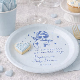 A Little Sweetheart Valentines Boy Baby Shower Pappteller