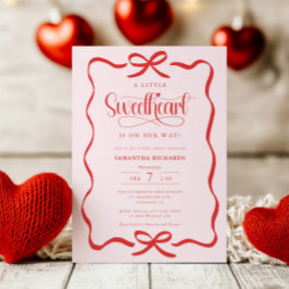 A little sweetheart Valentines girl baby shower Einladung