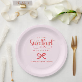 A little sweetheart Valentines girl baby shower Pappteller