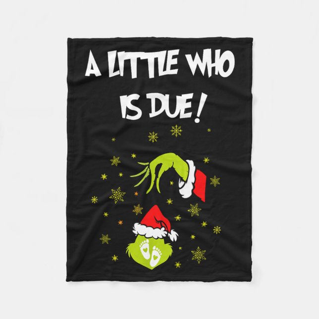 A Little Who Is Due Funny Christmas Pregnancy Anno Fleecedecke (Vorderseite)