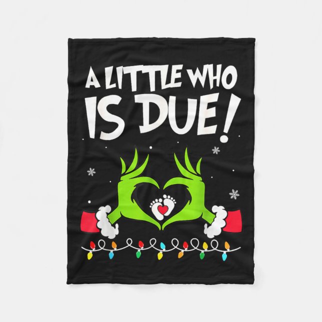 A Little Who Is Due Pregnancy Announcement Christm Fleecedecke (Vorderseite)