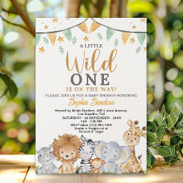 A Little Wild One Safari Animals Baby Shower Einladung